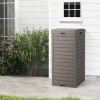 Trash Can, 31gallon, heavy-duty, coffee brown, plastic, outdoor, with bottom liquid drawer