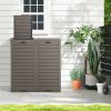 Trash Can, 31gallon, heavy-duty, coffee brown, plastic, outdoor, with bottom liquid drawer