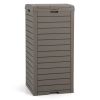 Trash Can, 31gallon, heavy-duty, coffee brown, plastic, outdoor, with bottom liquid drawer