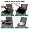 Trash Can, 31gallon, heavy-duty, coffee brown, plastic, outdoor, with bottom liquid drawer