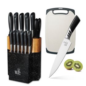 16pc Knife Set with holder block, Stainless steel, Sharpening knife holder set with Kitchen scissor