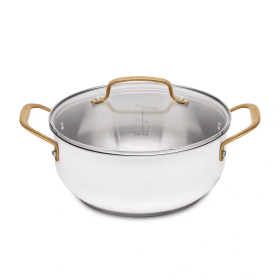 Wide Stock Pot, 8qt, Nonstick, Ceramic Coated Aluminum