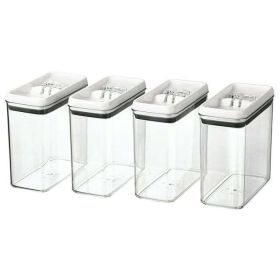 Food Storage Container Set, Canister, Pack of 4,  Flip-Tite, 4 of 11.5 Cup, Rectangular, With LIDS