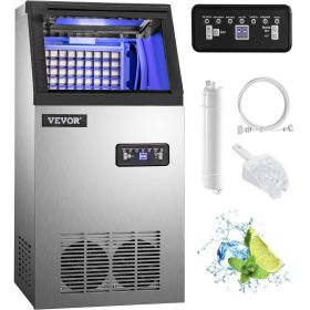 Commercial Ice Maker Machine, 100lbs/24hr, 22lbs Storage Bin, Under Counter Ice Maker,  4x8 Cubes Ready in 15 Mins