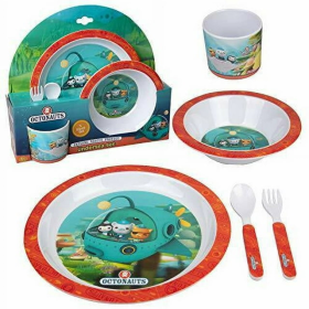 Feeding Set for Kids, Octonauts, 5 Pc, Toddlers, Includes; Plate, Bowl, Cup, Fork and Spoon
