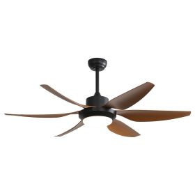 Ceiling Fan, 54Inch, Indoor,  With Dimmable Led Light, 5 ABS Blades, Remote Control, Reversible DC Motor, { Black}