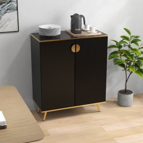Cabinet, Two-Door, Blister Accent Side, Black