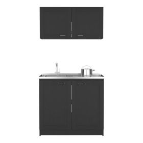 Cabinet Set Zeus, Water Resistant, Long Lasting, Black