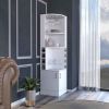 Bar Cabinet , 8 Wine Cubbies, Double Door, White Finish