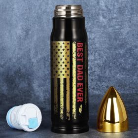 Bullet Tumbler, Best Dad Ever, USA Flag, Stainless Steel