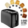 Coffee Pot + 2-Slice Toaster Combo with 6-Shade Settings, New- Black, OVENTE 1.7L