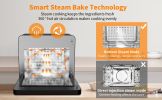 Steam Air Fryer Toast Oven Combo, 26QT, Convection Oven, 50 Presets, 6 Slice Toast, 12" Pizza, Black