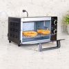 Toaster Oven, Convection, 4 Slice, 1000W, Stainless Steel, Baking Rack and Pan, Black