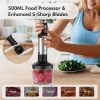 Handheld Blender, 1000W Immersion Hand Blender, Multifunctional 5-in-1 , 12-Speeds, Stainless Steel blender shaft, includes 600ml Mixing Beaker, 5