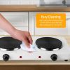 Dual Hot Plate, 2000W,  Double Electric Burner, Portable, 5 Gear Temperature Control