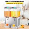 Commercial Beverage Dispenser, 9.5 Gallon, 2 Tank, 110V Commercial Juice Dispenser, 18 Liter Per Tank, 300W