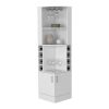 Bar Cabinet , 8 Wine Cubbies, Double Door, White Finish