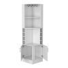 Bar Cabinet , 8 Wine Cubbies, Double Door, White Finish