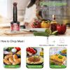 Hand Blender, 12-Speed, Stick Blender, Stainless Steel Blades, Whisk and Milk Frother
