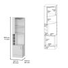 Bar Cabinet , 8 Wine Cubbies, Double Door, White Finish