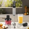 Handheld Blender, 1000W Immersion Hand Blender, Multifunctional 5-in-1 , 12-Speeds, Stainless Steel blender shaft, includes 600ml Mixing Beaker, 5