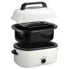 Turkey Roaster, White 20 QT Stainless Steel, Chicken Roaster, See-through Lid