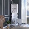Bar Cabinet , 8 Wine Cubbies, Double Door, White Finish