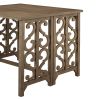 Pub Set Foldable Table with 2 Saddle Stools, TREXM 3-Piece Retro Dining Set, Solid Wood Counter Height, Distressed Brown