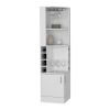 Bar Cabinet , 8 Wine Cubbies, Double Door, White Finish