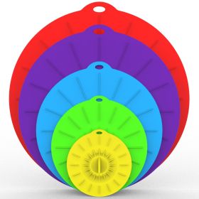 Bowl Cover Set, 5pcs, Silicone Lids, Fresh-keeping Covers; Microwaving Covers, Dust-proof, Splash-proof (Color: C)