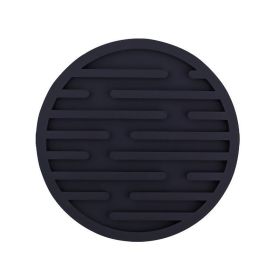 Coaster, 1pc Silicone, 4inch ,Heat Resistant, Cup Coasters, Round, Non-slip, Table Placemat Tools (Color: Black)