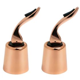 Metal Corks, Lever Latch, 2pcs, Stainless Steel Wine Bottle Corks, Fresh Red Wine Corks,  Champagne Corks (Color: Double Rose Gold)