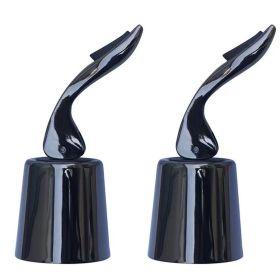 Metal Corks, Lever Latch, 2pcs, Stainless Steel Wine Bottle Corks, Fresh Red Wine Corks,  Champagne Corks (Color: Double Black)