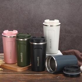 Coffee Travel Mug Spill Proof with Lid, 12 oz, Stainless Steel, Vacuum Insulated Tumbler, Thermos Cup (Color: Black)