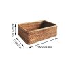 Wicker Basket, 3pcs Hand-Woven Rattan  Fruit Tea Snack Bread Basket, Cosmetic, Rectangular Storage Box