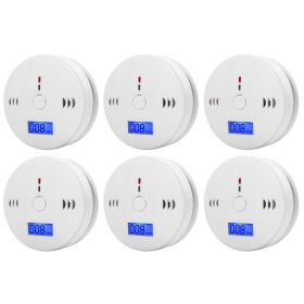 Carbon Monoxide Detector, 6Pcs, CO Poisoning Warning Alarm, Detector, Meter, Kitchen, Fireplace (Color: 6PCS, Ships From: CN)