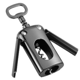 Wing Corkscrew, Bottle Opener,  Wine And Beer Corkscrew, For Wine Lovers; Waiters And Bartenders (Color: Black)
