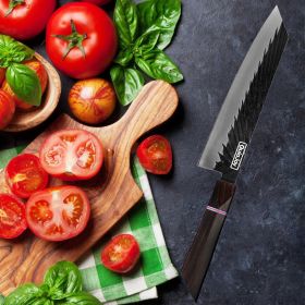 Japanese Chef Knife, 8 Inch, Hand Forged High Carbon Steel Kitchen Chef Knife With Ebony Handle (size: Chef)