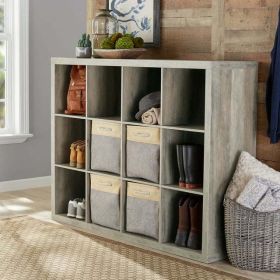 Cubby Cabinet, 3ft x 4ft, 12 Cubbies, Classroom Furniture (Color: Rustic Gray)