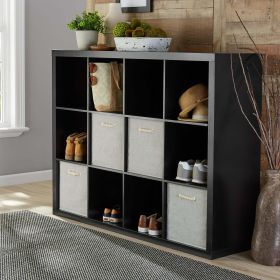Cubby Cabinet, 3ft x 4ft, 12 Cubbies, Classroom Furniture (Color: Solid Black)