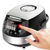 Asian Rice Cooker, 5 Core 5.3QtDigital Programmable 15-in-1 Ergonomic Large Touch Screen Electric Multi Cooker Slow Cooker Steamer Pot Warmer 11 Cups