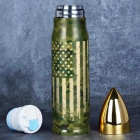 Bullet Tumbler, USA Flag, Stainless Steel, 4 Colors (Color: 17oz-USA Flag Camouflage)