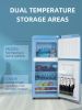 Compact Refrigerator,  CUTE RETRO PASTEL BLUE, 3.5Cu.Ft, Mini Fridge / Freezer, Antique Look, 2 Door