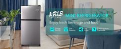 Compact Refrigerator,  CUTE RETRO PASTEL BLUE, 3.5Cu.Ft, Mini Fridge / Freezer, Antique Look, 2 Door