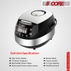 Asian Rice Cooker, 5 Core 5.3QtDigital Programmable 15-in-1 Ergonomic Large Touch Screen Electric Multi Cooker Slow Cooker Steamer Pot Warmer 11 Cups