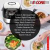 Asian Rice Cooker, 5 Core 5.3QtDigital Programmable 15-in-1 Ergonomic Large Touch Screen Electric Multi Cooker Slow Cooker Steamer Pot Warmer 11 Cups