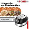 Asian Rice Cooker, 5 Core 5.3QtDigital Programmable 15-in-1 Ergonomic Large Touch Screen Electric Multi Cooker Slow Cooker Steamer Pot Warmer 11 Cups