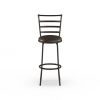 Swivel Barstool, Espresso, 3 Pack,  Adjustable 24" or 29" Bronze Ladder Back Vegan Leather Seat
