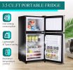 Compact Refrigerator,  CUTE RETRO PASTEL BLUE, 3.5Cu.Ft, Mini Fridge / Freezer, Antique Look, 2 Door