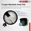 Asian Rice Cooker, 5 Core 5.3QtDigital Programmable 15-in-1 Ergonomic Large Touch Screen Electric Multi Cooker Slow Cooker Steamer Pot Warmer 11 Cups